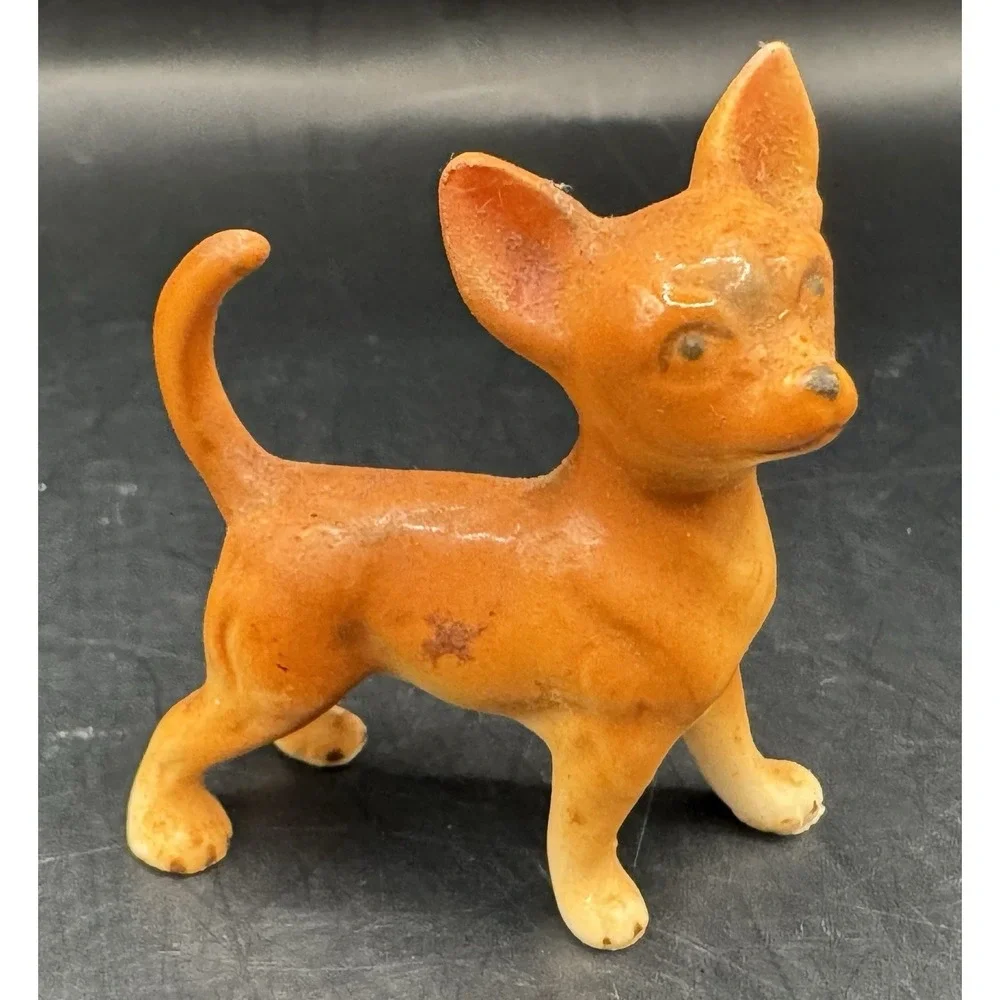 Lot Of 3 Vintage Ceramic Chihuahua Dogs Trinket Shelf Display Decor READ NOTES